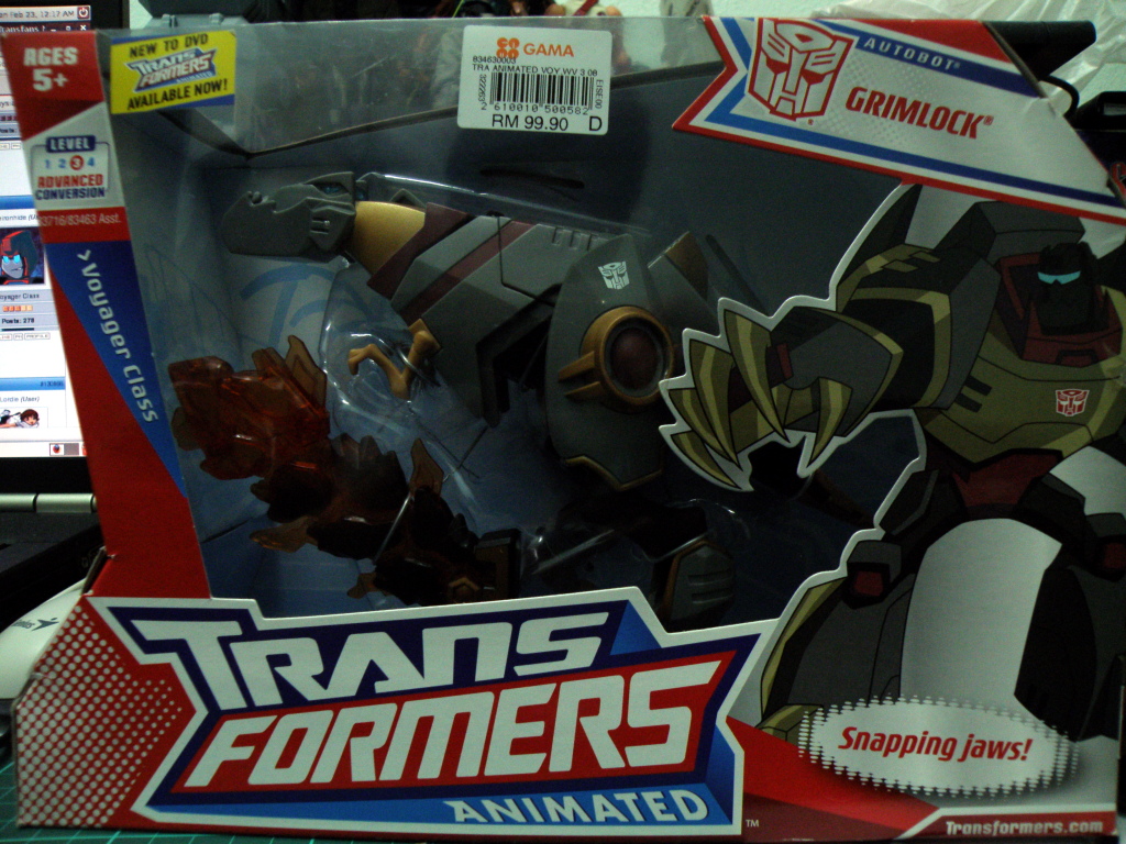 Grimlock Animated Voyager Packaging front