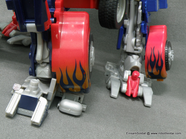 Optimus Prime Robot Compare Legs.