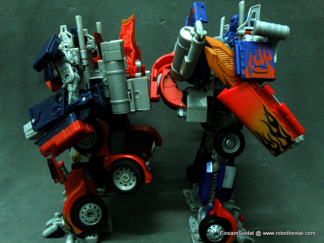 Optimus Prime Robot Compare back to back.